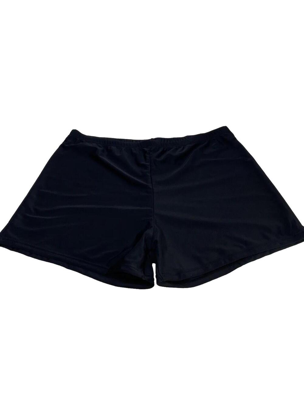 Black Swim Shorts Women Size 18 Polyester Spandex Bottoms New